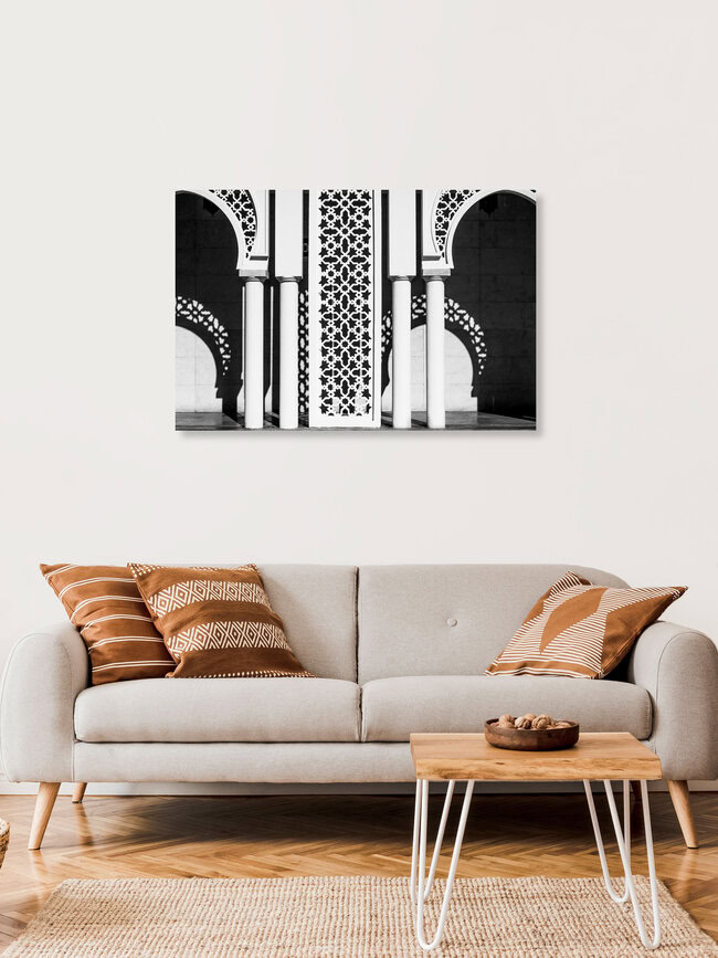 Abstract architecture in black and white, Morocco – wall art by Photolovers . as Poster or Acrylic Glass Print