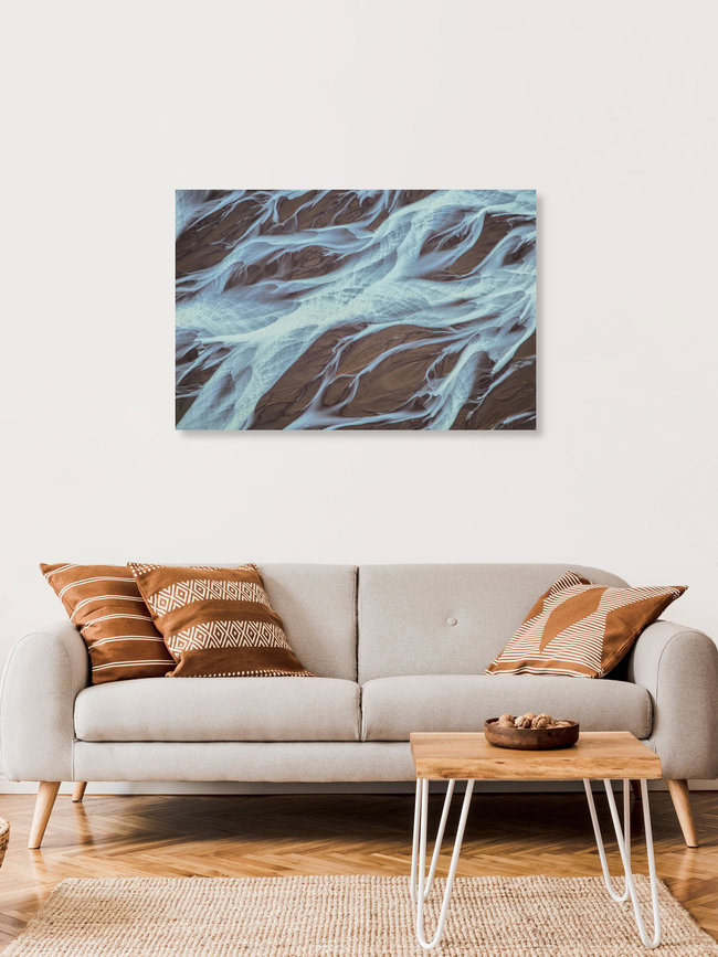 Glacial Sediments, Island – Fotokunst von Michael Jurek als Poster oder Acrylglasbild