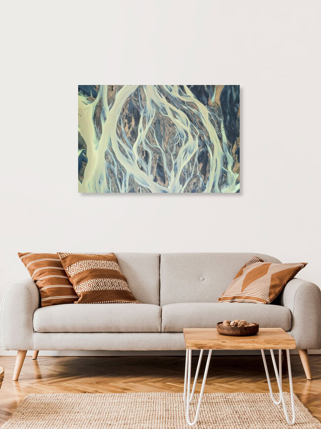 Abstract River Aerial, Iceland Posters – wall art by Dave Derbis as Poster or Acrylic Glass Print