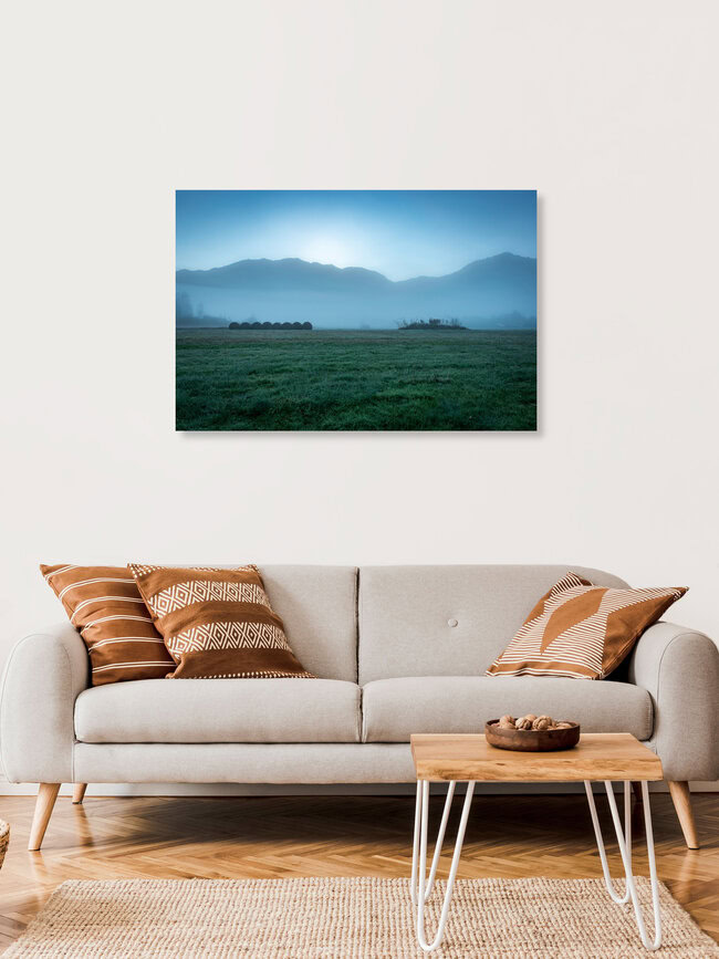 Veil of mist over the moors at Lake Kochel, Germany – wall art by Martin Wasilewski as Poster or Acrylic Glass Print