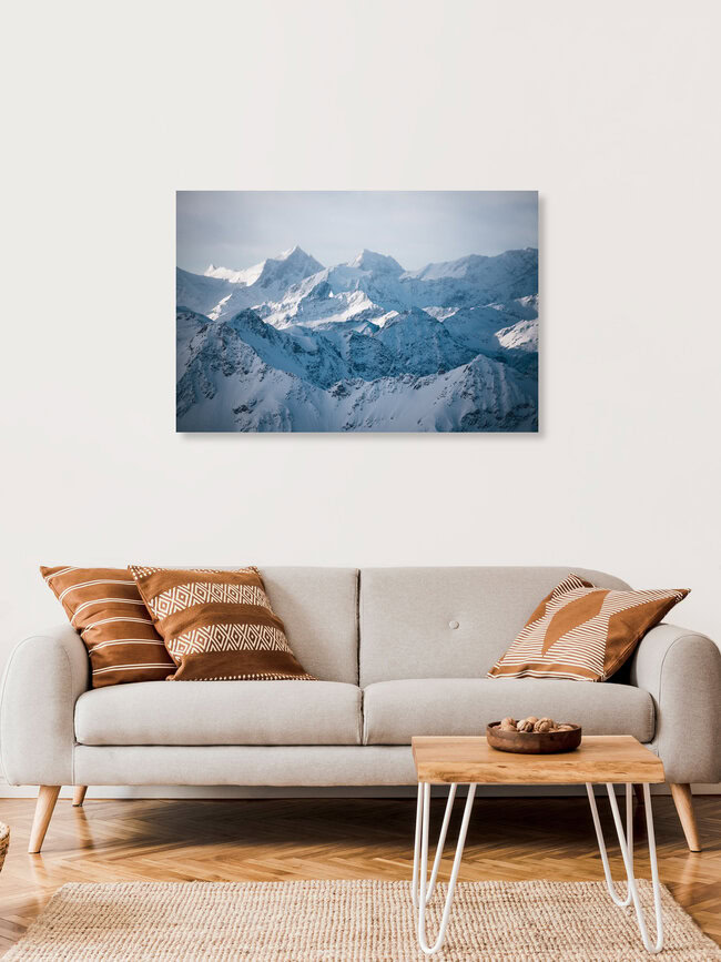 Beautiful winter landscape featuring the snow-capped Kitzsteinhorn in the Austrian Alps