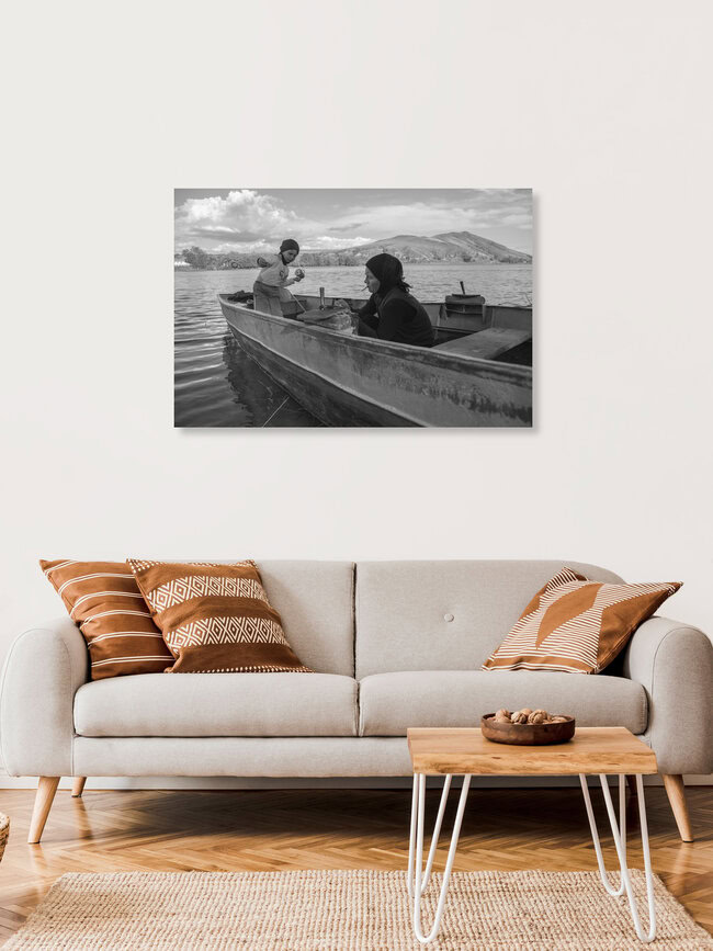 Fishing on the Danube, Romania – wall art by George Popescu as Poster or Acrylic Glass Print