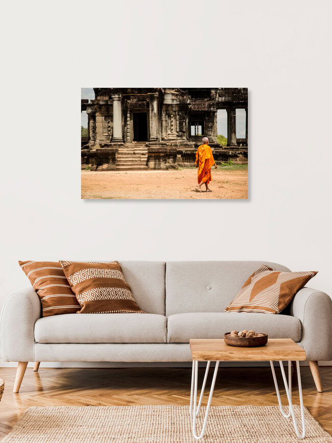 Mönch bei Angkor Wat, Kambodscha – Fotokunst von Steffen Rothammel als Poster oder Acrylglasbild