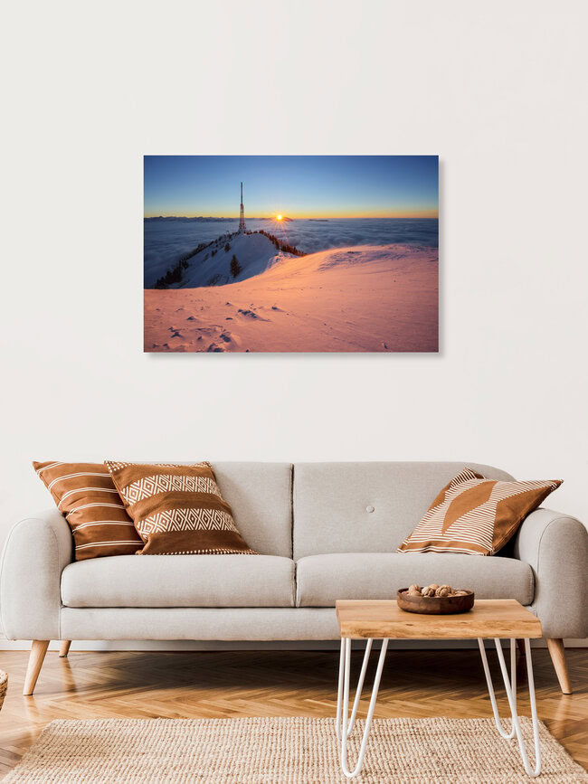 Grünten Sonnenuntergang, Deutschland – Fotokunst von Immanuel Rapp als Poster oder Acrylglasbild