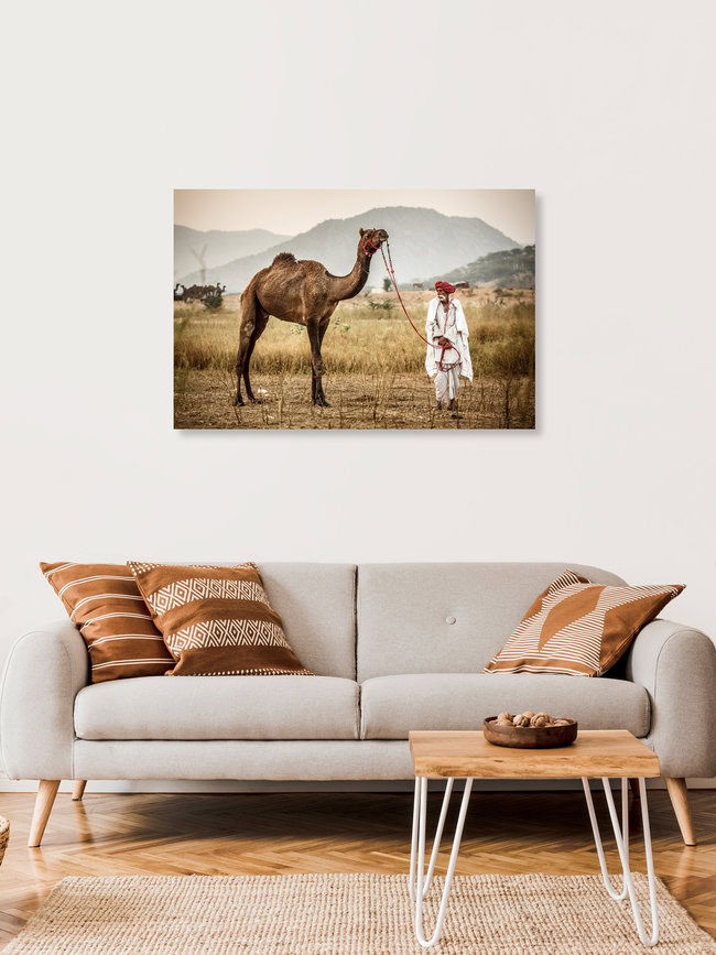 At the Camel Fair, Indien – Fotokunst von Jens Benninghofen als Poster oder Acrylglasbild