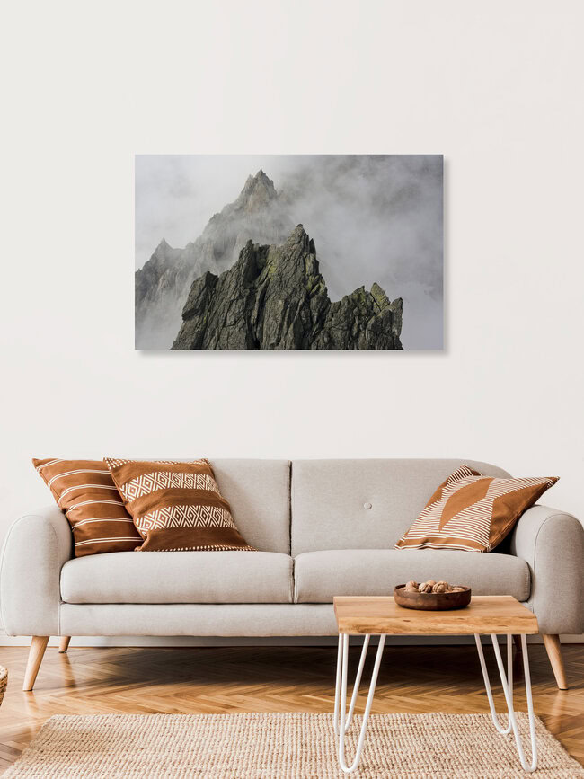 peaks in the fog, Switzerland – wall art by Martin Kensy as Poster or Acrylic Glass Print