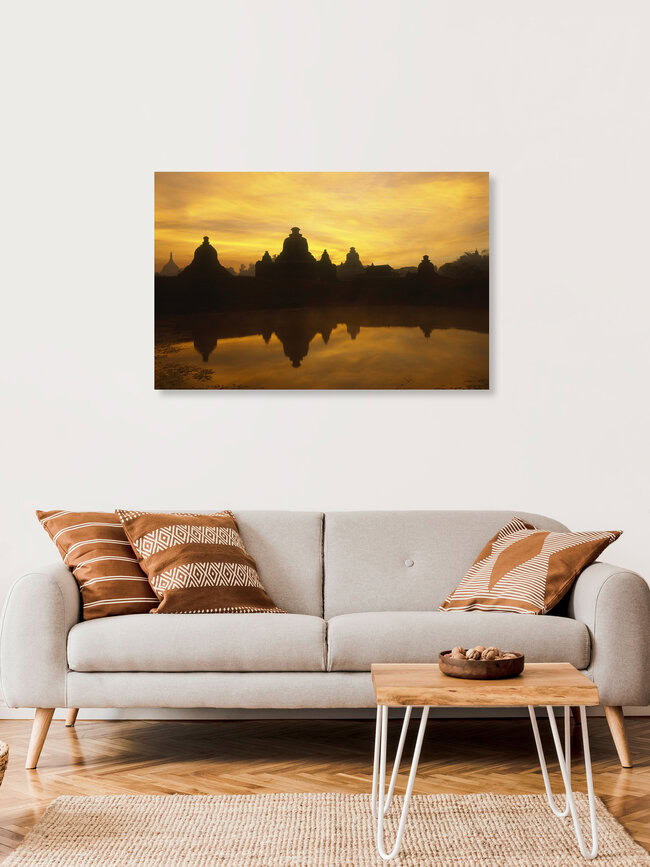 Tempellandschaft, Myanmar – Fotokunst von Martin Seeliger als Poster oder Acrylglasbild