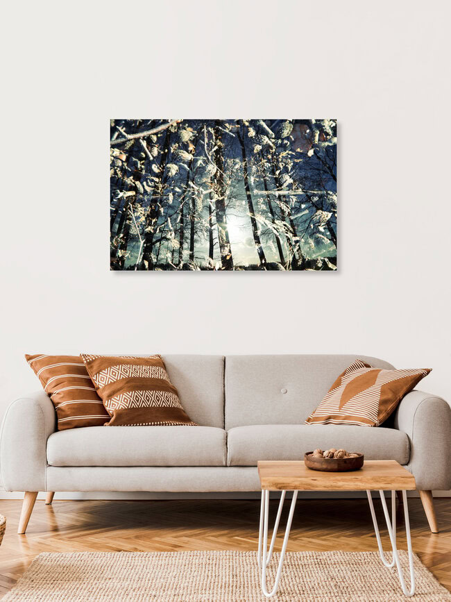Sonnenuntergang im Wald, Deutschland – Fotokunst von Rolf Bökemeier als Poster oder Acrylglasbild