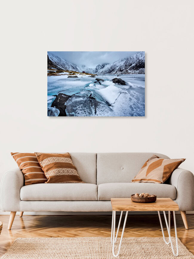 Broken ice // Lofoten islands, Norway, Norwegen – Fotokunst von Eva Stadler als Poster oder Acrylglasbild