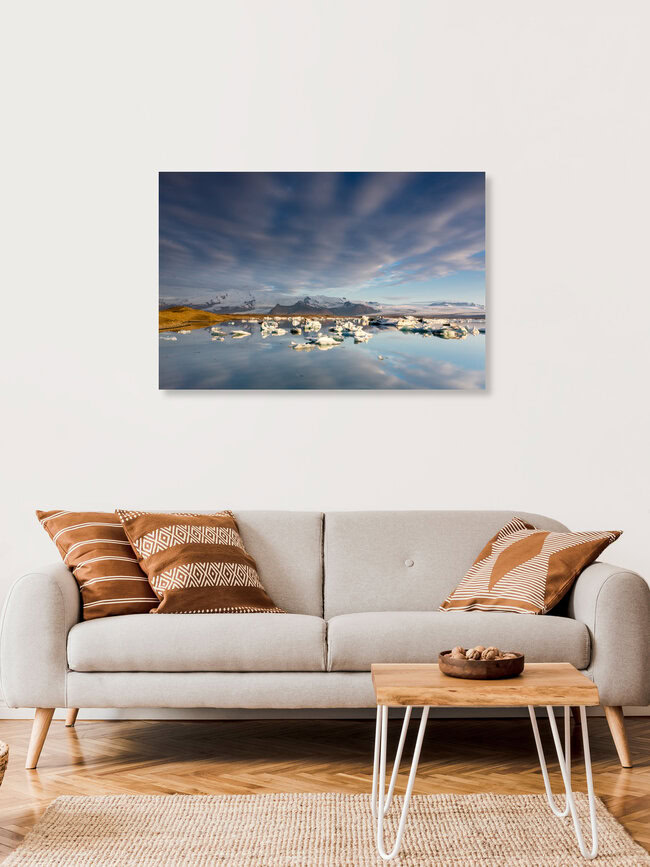 Gletscherlagune - Island, Island – Fotokunst von Florian Westermann als Poster oder Acrylglasbild