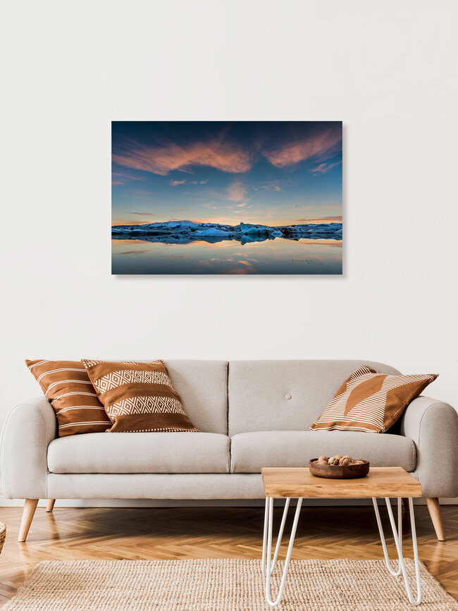 Dusk at a glacier lagoon in Iceland, Iceland Posters – wall art by Lukas Gawenda as Poster or Acrylic Glass Print