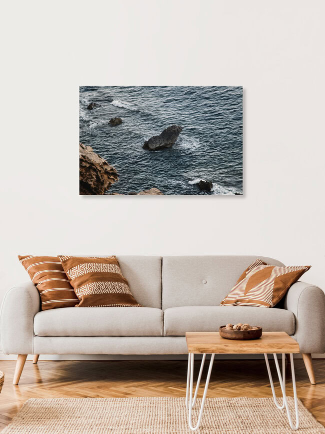 Felsen im Mittelmeer an der Küste Formentera, Spanien – Fotokunst von Nadja Jacke als Poster oder Acrylglasbild