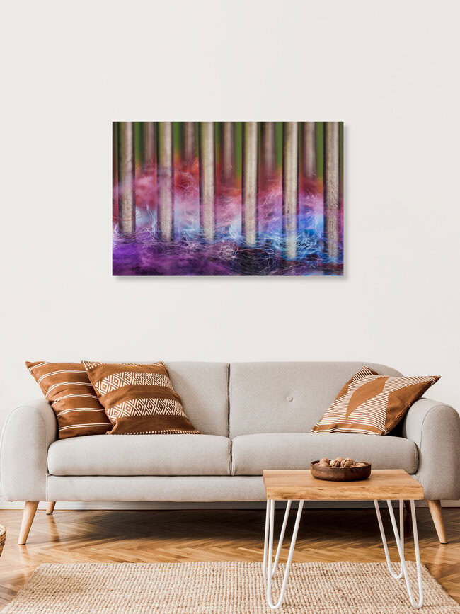 Wollfäden Farbmuster, Deutschland – Fotokunst von Nadja Jacke als Poster oder Acrylglasbild