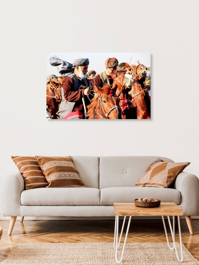 Buzkashi Impression, Afghanistan – Fotokunst von Ruth Halle als Poster oder Acrylglasbild