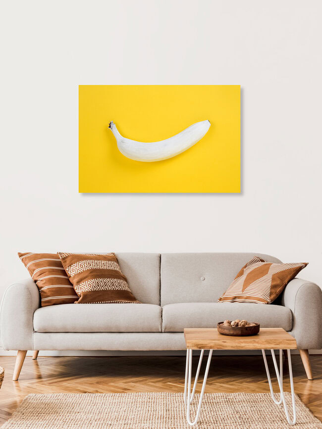 White Banana, Belgium – wall art by Loulou von Glup as Poster or Acrylic Glass Print