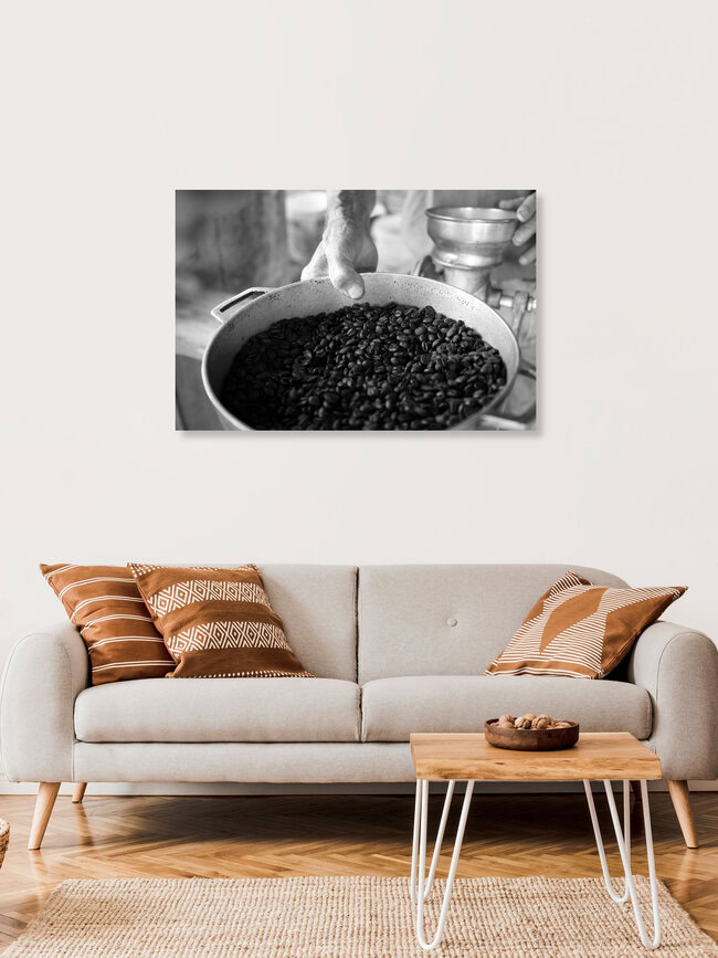 frisch geröstet in die Mühle..., Kolumbien – Fotokunst von Andreas Katzenberger als Poster oder Acrylglasbild