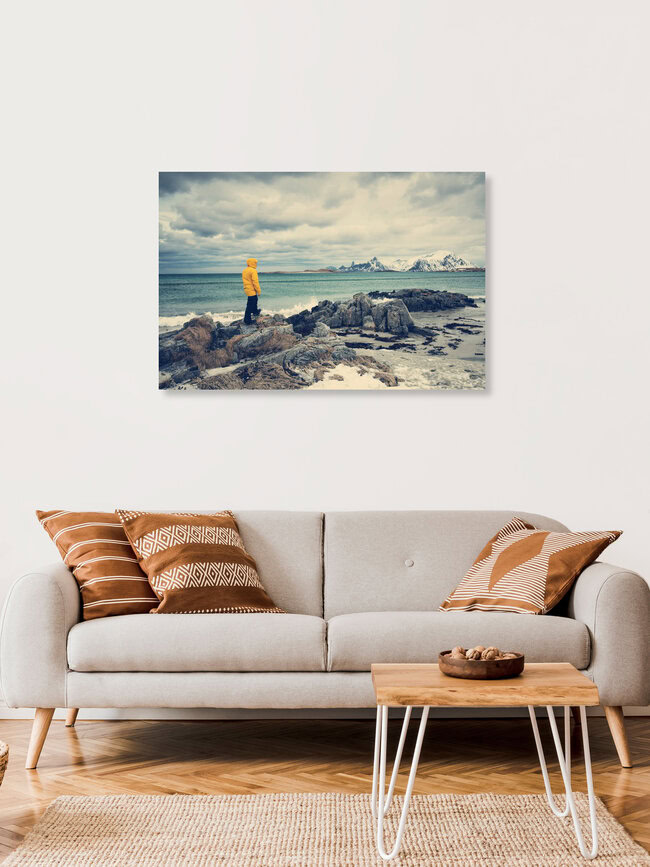 Wintertime at the beach, Norway – wall art by Franz Sussbauer as Poster or Acrylic Glass Print