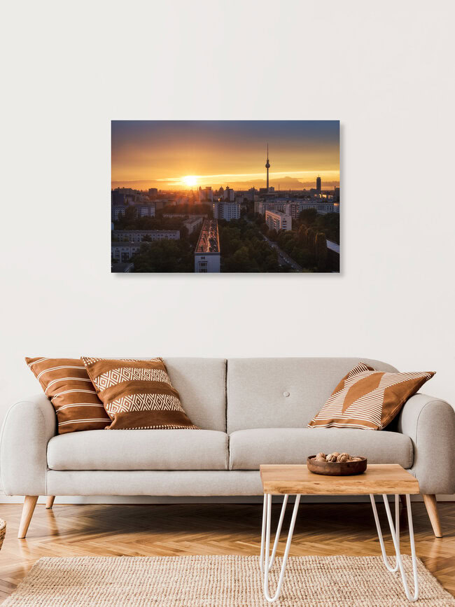 Berlin Sunrays over the City, Germany – wall art by Jean Claude Castor as Poster or Acrylic Glass Print