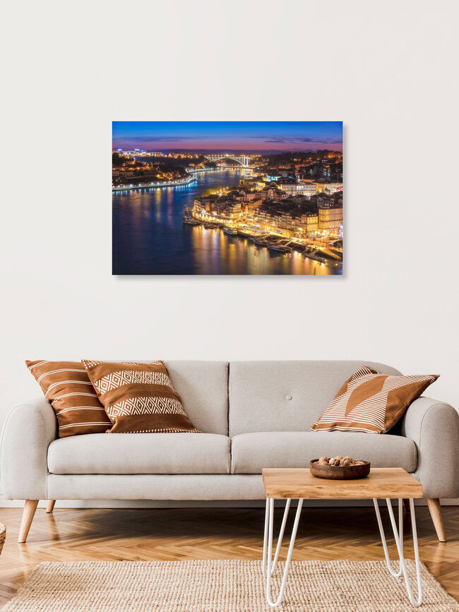Porto Blue Hour, Portugal – wall art by Jean Claude Castor as Poster or Acrylic Glass Print