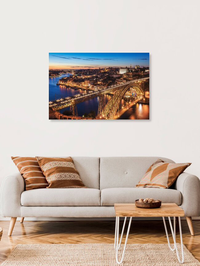 Porto Blue Hour, Portugal – wall art by Jean Claude Castor as Poster or Acrylic Glass Print
