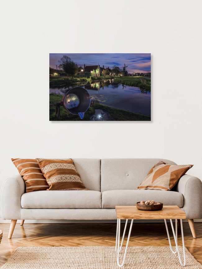 Amsterdam Zaanse Schans am Morgen, Niederlande – Fotokunst von Jean Claude Castor als Poster oder Acrylglasbild