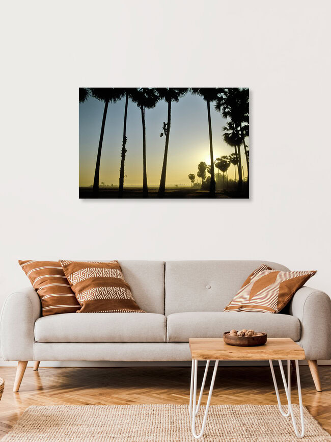 Palmensafternte, Myanmar – Fotokunst von Martin Seeliger als Poster oder Acrylglasbild