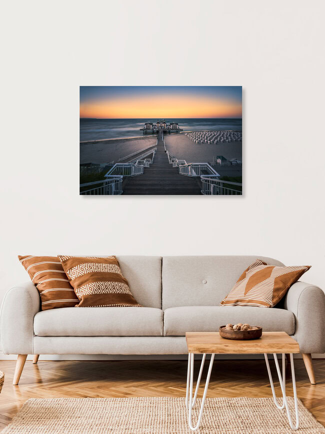 Usedom Sellin Pier Sunset, Germany – wall art by Jean Claude Castor as Poster or Acrylic Glass Print