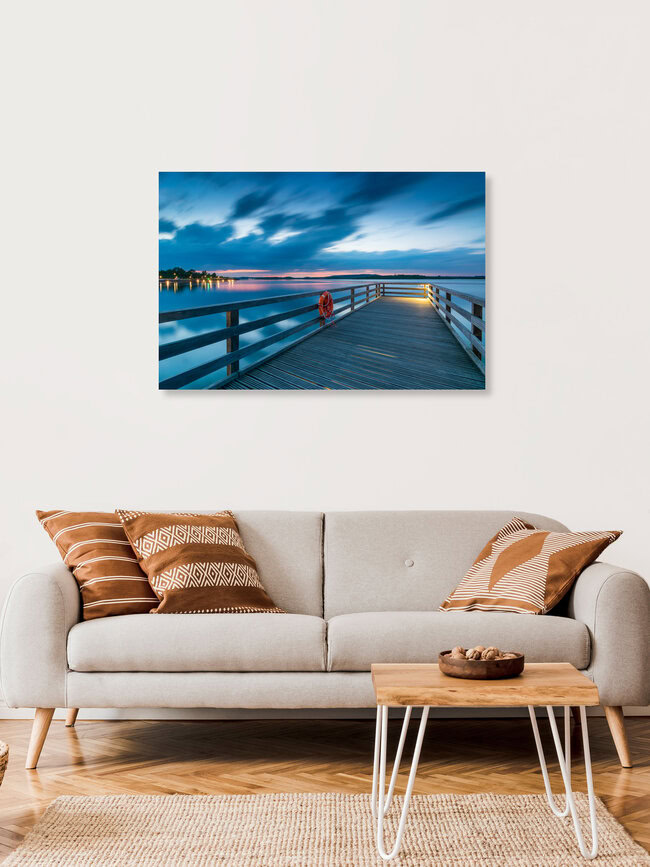 Blauer Abend am See, Deutschland – Fotokunst von Martin Wasilewski als Poster oder Acrylglasbild