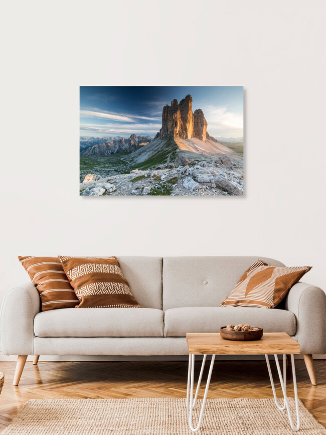 Drei Zinnen, Italien – Fotokunst von Mikolaj Gospodarek als Poster oder Acrylglasbild
