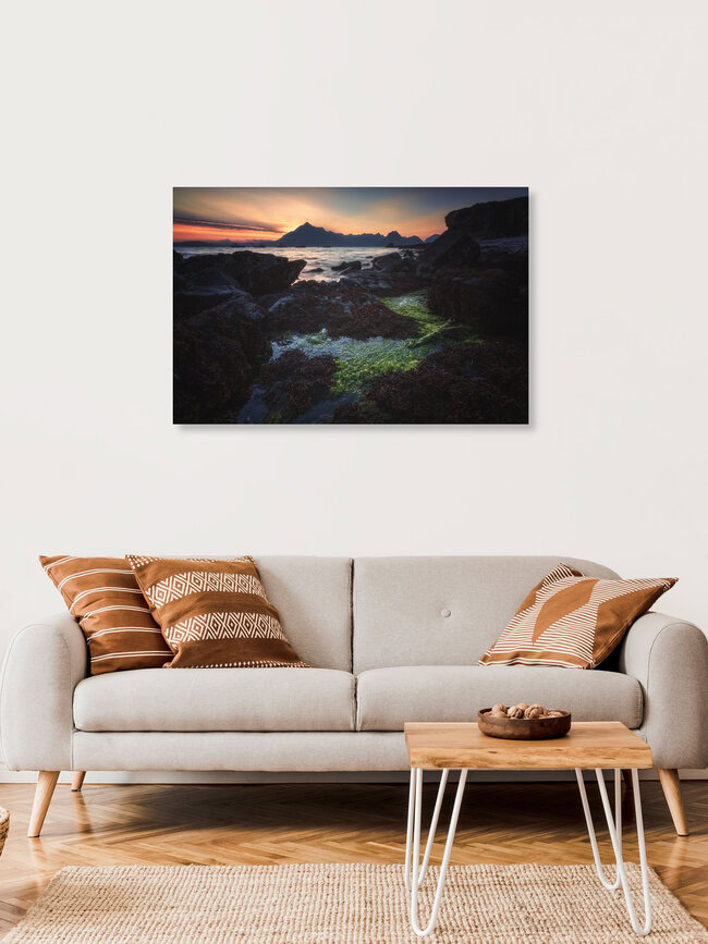 Elgol on the Skye during sunset, United Kingdom – wall art by Jean Claude Castor as Poster or Acrylic Glass Print