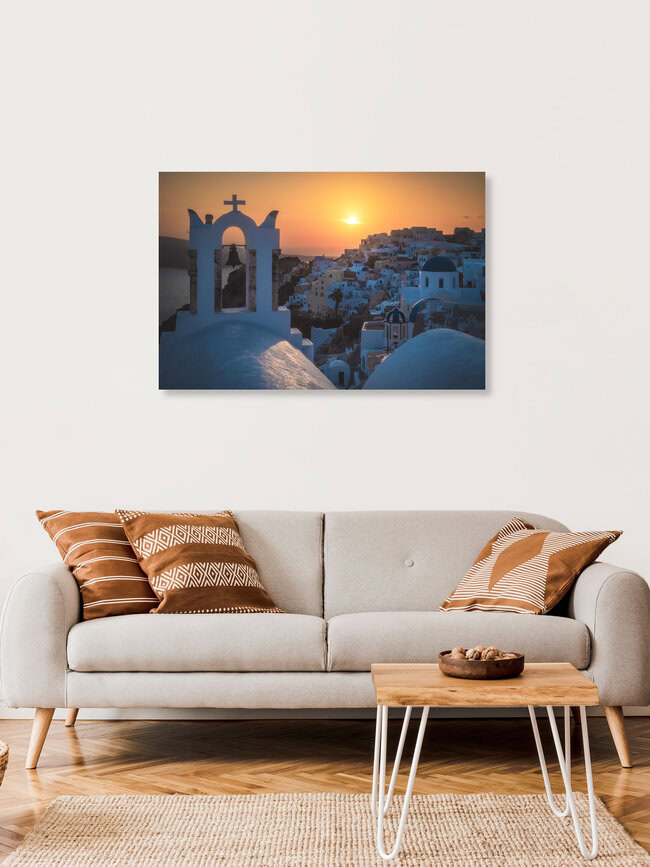 Greece Santorini Oia Sunset, Greece – wall art by Jean Claude Castor as Poster or Acrylic Glass Print