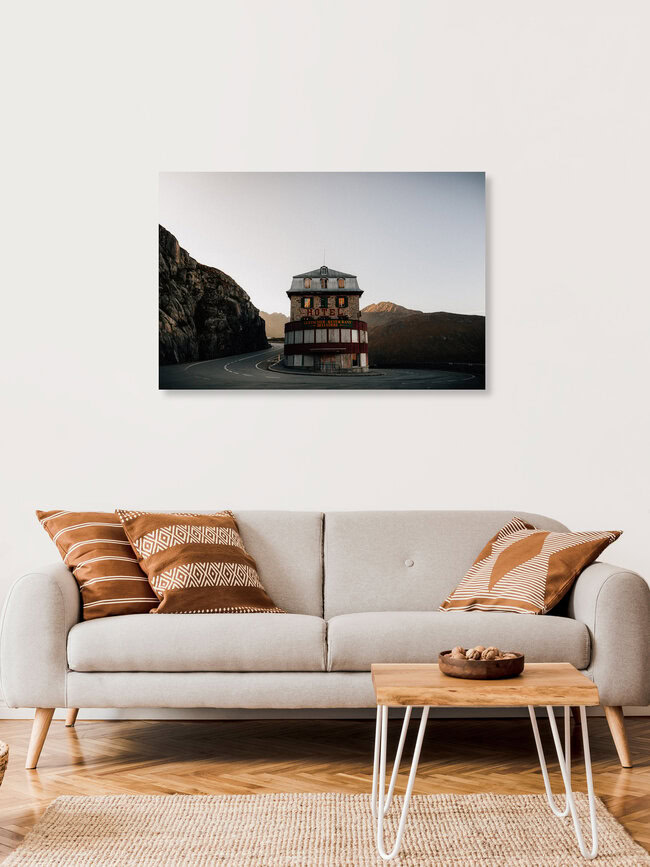 Hotel Belvedere, Schweiz – Fotokunst von Stefan Sträter als Poster oder Acrylglasbild