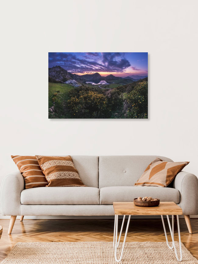 Asturias Lagos de Covadonga Lakes Panorama at Sunset, Spain – wall art by Jean Claude Castor as Poster or Acrylic Glass Print