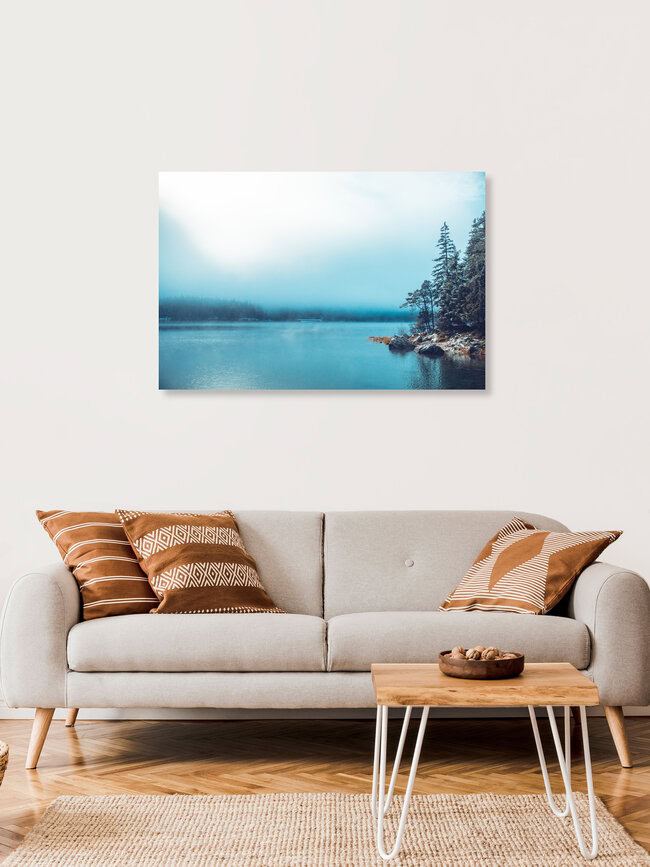 Herbststimmung am Eibsee, Deutschland – Fotokunst von Franz Sussbauer als Poster oder Acrylglasbild