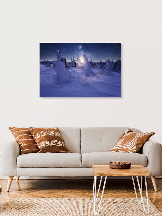A cold winter night under the stars in the sky, Germany – wall art by Oliver Henze as Poster or Acrylic Glass Print