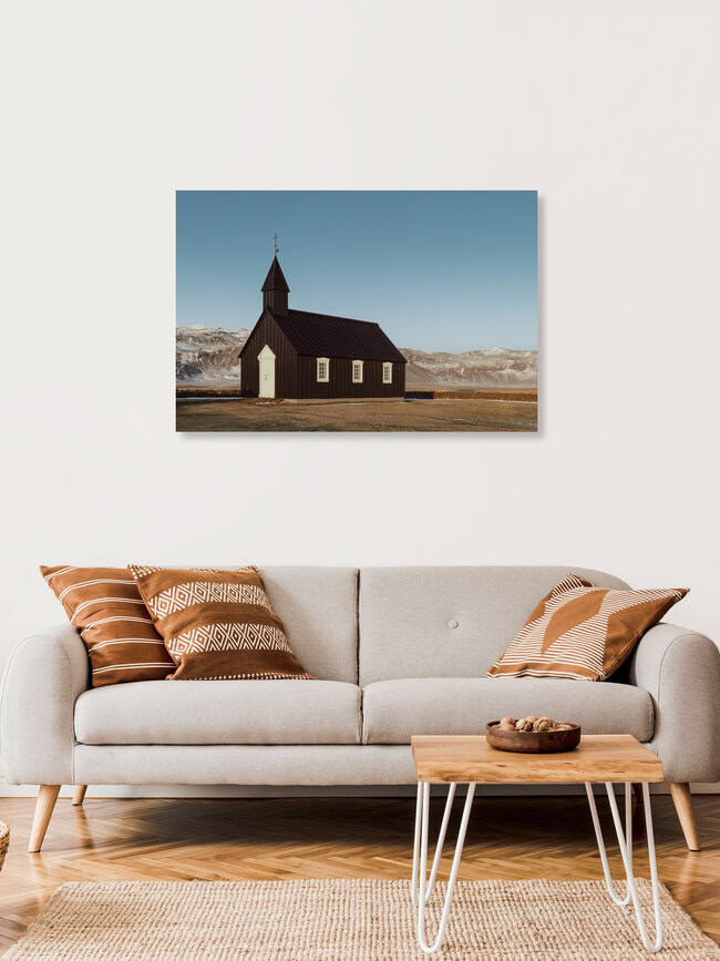 Black Church in Budir, Iceland Posters – wall art by Pascal Deckarm as Poster or Acrylic Glass Print