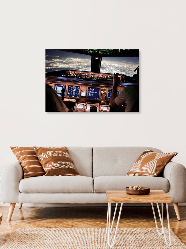 Cockpit Lights, Germany – wall art by Inflight Galerie as Poster or Acrylic Glass Print