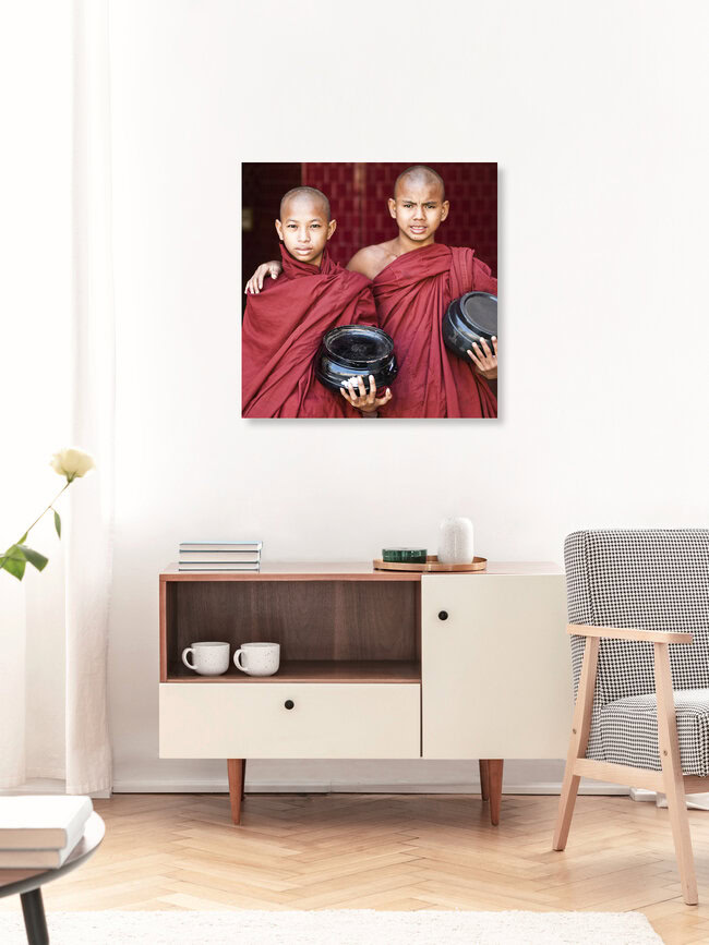Monks, Myanmar – Fotokunst von Manfred Koppensteiner als Poster oder Acrylglasbild