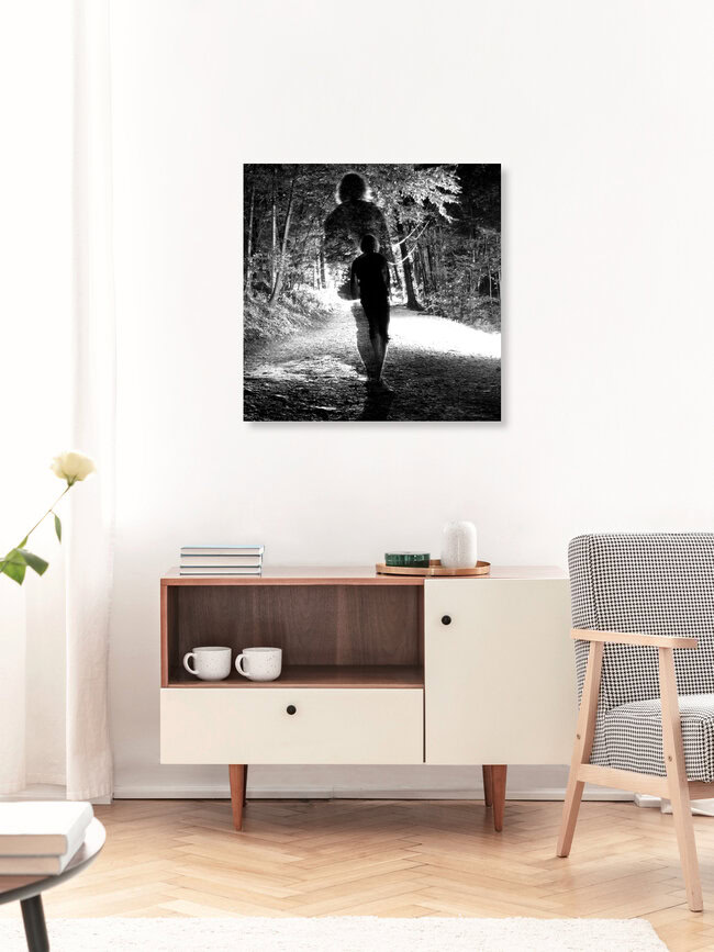Walk into the light B&W, Vereinigte Staaten – Fotokunst von Matthias Kolbe als Poster oder Acrylglasbild