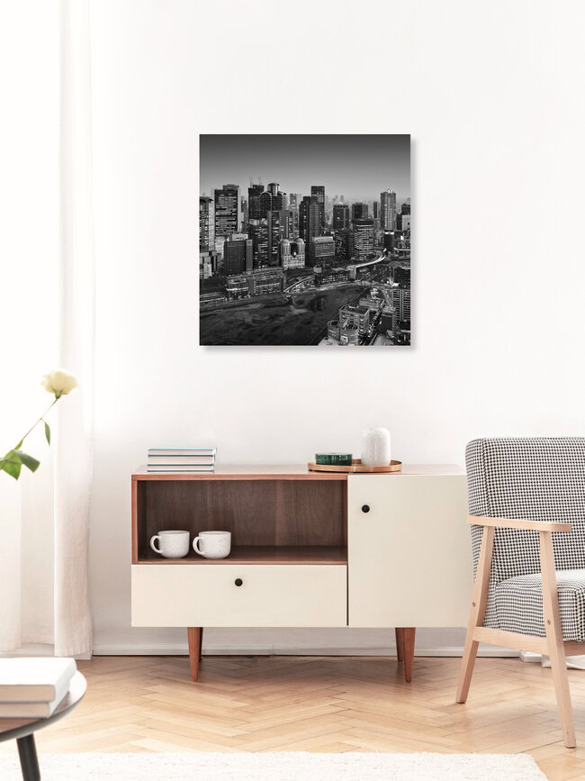 Umeda Skyline Osaka Japan, Japan – Fotokunst von Ronny Behnert als Poster oder Acrylglasbild