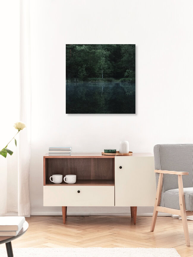 Morgenstimmung im Furlbachtal - Teutoburger Wald - an den Bentteichen, Deutschland – Fotokunst von Nadja Jacke als Poster oder Acrylglasbild