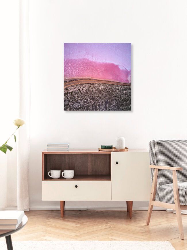 Pink Lake, Australien – Fotokunst von Sandflypictures - Thomas Enzler als Poster oder Acrylglasbild