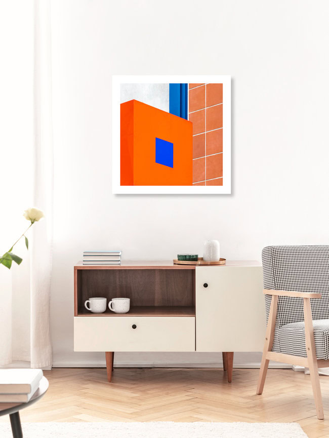 Kubisch im Quadrat, (country) – wall art by Stephan Rückert as Poster or Acrylic Glass Print