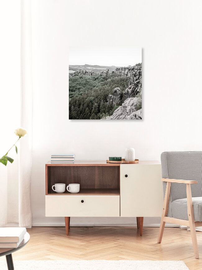 Enchanted landscape elbe sandstone mountains - Schrammsteine, Germany – wall art by Dennis Wehrmann as Poster or Acrylic Glass Print