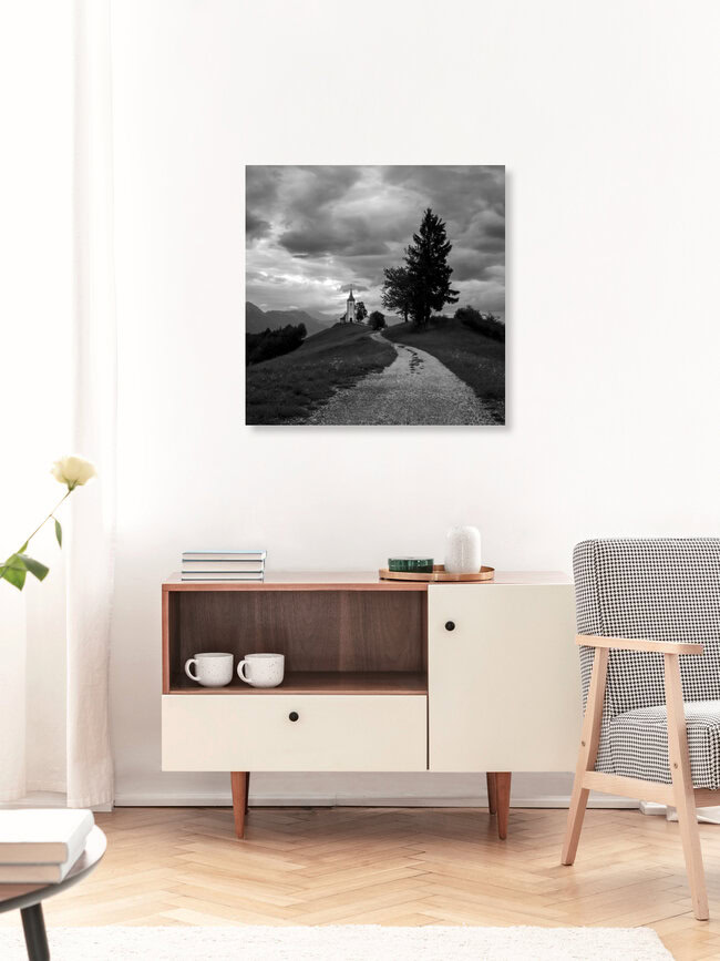 Kirche der Hl. Primus und Felicianus, Slovenia – wall art by Christian Janik as Poster or Acrylic Glass Print