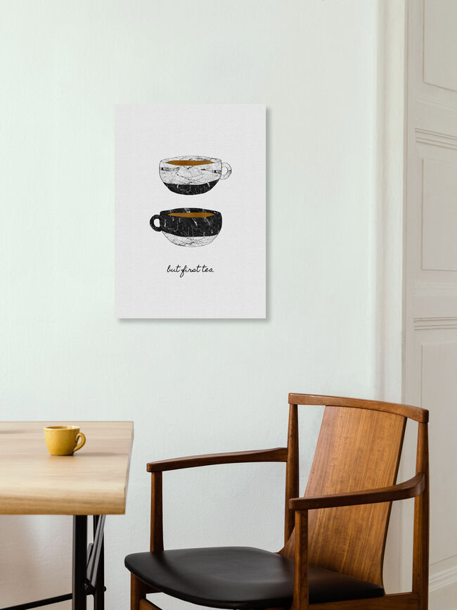 'But First Tea' – Wall Art by Orara Studio as Poster or Acrylic Glass Print
