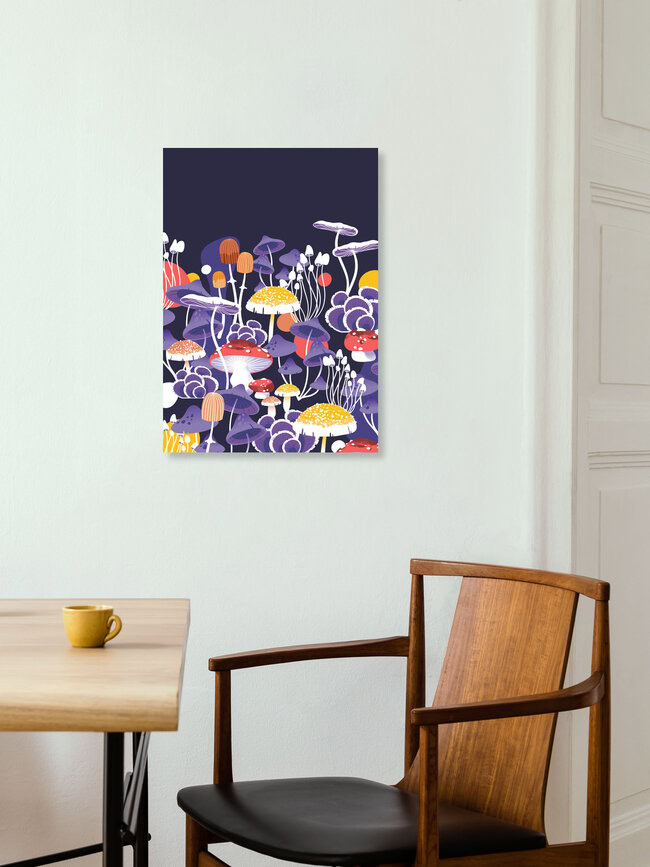 'Mushrooms' – Wall Art by Pia Kolle as Poster or Acrylic Glass Print