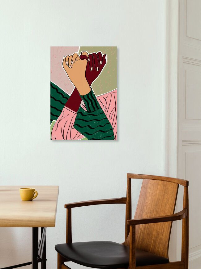 Wandbild 'Pinky Swear Promise Love Friends Friendships' – Kunst von Uma Gokhale als Poster oder Acrylglasbild