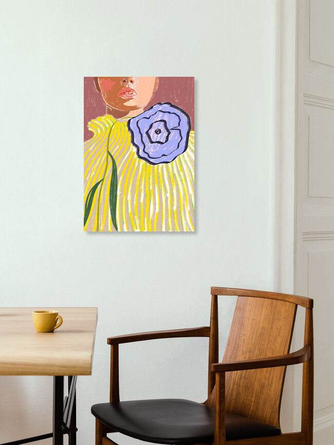 Wandbild 'Petal & Poise' – Kunst von Uma Gokhale als Poster oder Acrylglasbild