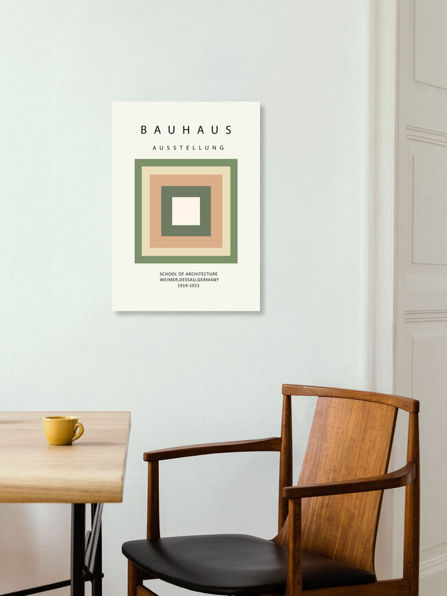 Wandbild 'Bauhaus Minimal Design Print 1923 grün-beige' – Kunst von Bauhaus Collection als Poster oder Acrylglasbild